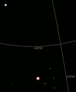 Sichtbarkeit der Sterne im Sternbild "Stier", einer- seits bei optimaler Sichtbarkeit in sternklarer Nacht (ca. 6,5 mag) und bei dunstigem Himmel in der Stadt (ca. 3,9 mag). Der helle Stern ist Aldebaran. (NASA)