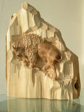 Holzbildhauerei Bison