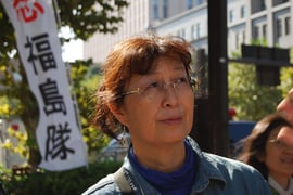 ハイロアクションの武藤類子さんは、原発や放射能に不安を抱える女性たちが孤立しないで連帯することを呼びかける