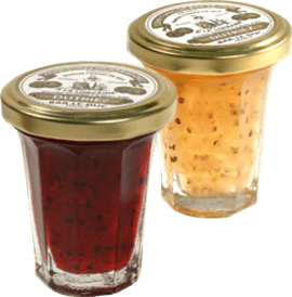 Confiture de groseilles blanches et rouges épépinées à la plume d'oie