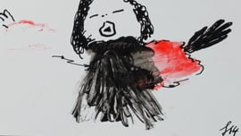 Chanson, Tusche auf die Rückseite meiner Visitenkarte, 5€