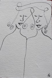 Übereinstimmung,Tusche auf Papier, 11x15,5cm, 20€