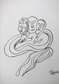 Eingebunden, Tusche auf Papier, 50 € 