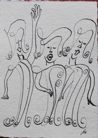 Jubel, Tusche auf Papier, 11x15,5cm, 20€