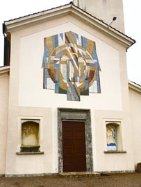 Il volto di cristo, 2003, mosaico in pietre naturali, ca. 20mq. Chiesa di Canobbio - CH