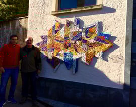 Natura e splendore, 2016, mosaico in vetri e marmi, 235 x 140 cm. Casa privata, Arosio - Svizzera