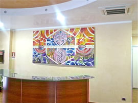 La molecola vivente, 2012, mosaico in vetri e marmi, 245 x 135. Altergon Italia, Morra De Sanctis, Italia