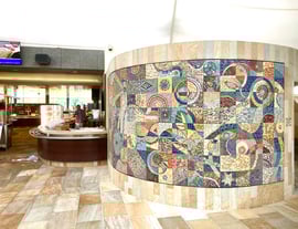 La sorgente delle gioie, 2023, 500 x 205 cm. Splash & Spa Tamaro, Monteceneri, CH