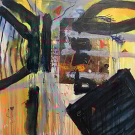 "Briefe", #1, 2018, Mischtechnik und Collage auf Leinwand, 80x80 cm