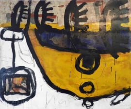 "Erinnerungen #1", 2015, Mischtechnik und Collage auf Papier auf Leinwand, 120x100 cm