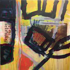 "Briefe", #4, 2018, Mischtechnik und Collage auf Leinwand, 80x80 cm