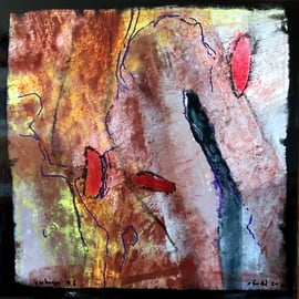 Verborgen,#6, 2021, Mischtechnik auf Foto auf Dibond, 40x40 cm