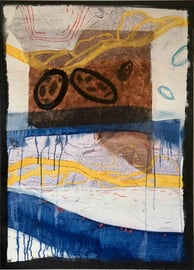 Situation:Donau, #2, 2020, Mischtechnik auf Papier auf Leinwand, 110x80 cm