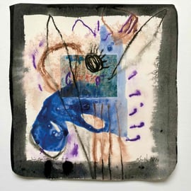 Wie ein Tagebuch, #9, 2016/21, Mischtechnik mit Collage auf Papier, 24,2x23,3cm