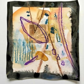 Wie ein Tagebuch, #6, 2016/21, Mischtechnik mit Collage auf Papier, 24,2x22,0cm