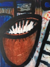 "Erinnerungen #10", 2017, Mischtechnik und Collage auf Papier auf Leinwand, 60x80 cm