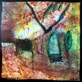 Verborgen,#1, 2021, Mischtechnik auf Foto auf Dibond, 40x40 cm