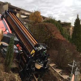 Bohrung in steilem Gelände