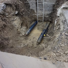 Startgrube nach Rohreinzug