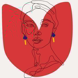  illustration femme portant boucles d'oreilles