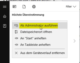 cmd als Admin starten