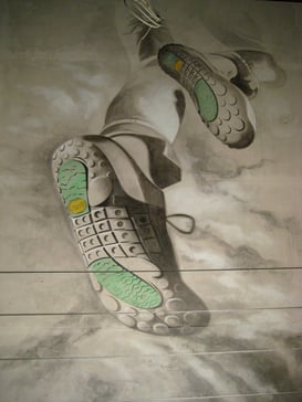 Wandmalerei, Lasur auf Betonimitation, ca. 250 x 350cm