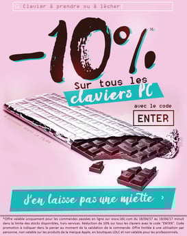 PROMO - 10% sur les claviers, jusqu'au 19 avril 2017, code : ENTER Par ici : http://www.ldlc.com/informatique/peripherique-pc/clavier/c4606/p1e48t8o1a1.html#523d712af1ceb