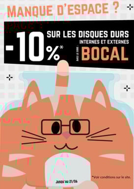 PROMO - 10% sur les disques durs jusqu'au 21 juin 2017 ! Avec le code : BOCAL ! Par ici : http://www.ldlc.com/n4064/#523d712af1ceb