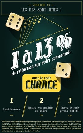 #Vendredi13 ! 1 à 13 % de réduc, tentez votre chance, avec le code... CHANCE ! Par ici : http://www.ldlc.com/#523d712af1ceb
