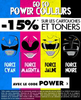 PROMO - 15% sur les cartouches et toners !  Jusqu'au 13 avril 2017, code : POWER ! Par ici : http://www.ldlc.com/assistant-consommables/c11/#523d712af1ceb