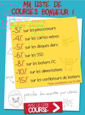 PROMO - Le moment est venu de refaire votre config ! Jusqu'au 09 juillet 2017, avec le code : COURSE ! Par ici : http://www.ldlc.com/n4064/#523d712af1ceb