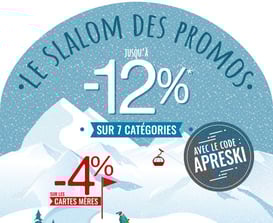 PROMO - C'est parti pour le slalom des promos ! Jusqu'à -12% sur 7 catégories. Jusqu'au 28 décembre 2017, code : APRESKI  https://www.ldlc.com/n4306/#523d712af1ceb