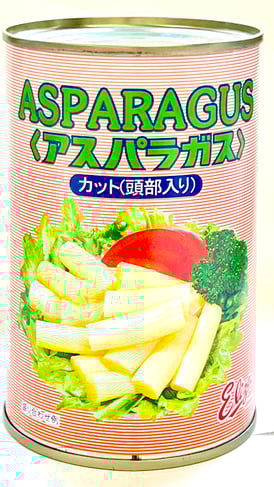 ホワイトアスパラガス,ストー中国産アスパラガストップ入りカット,ストー缶詰株式会社