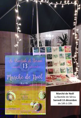 Elisabeth Augendre artiste peintre en Ariège expose au marché de Noël 2025 La Bastide de Sérou ses peintures originales