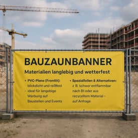 Bedruckter Werbe Bauzaunbanner