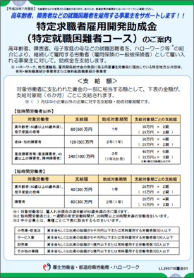 特定求職者雇用開発助成金_特定就職困難者コース