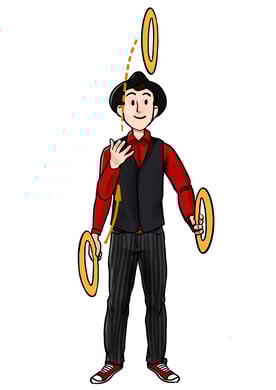 Voici comment lancer un anneau de jonglage.