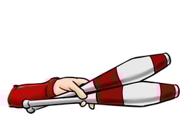 tenir plusieurs massues de jonglage