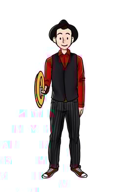 Tenir deux anneaux de jonglage.