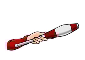 Tenir les massues de jonglage