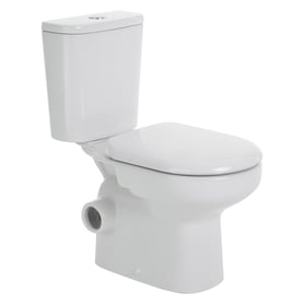 Petra Close-Coupled Toilet Suite,Skew Trap, Gloss White   Available with left or right hand skew Fienza Builders Discount Warehouse Bathroom warehouse