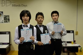 優勝の小宮鐘之介選手18歳、以下、高山選手＆金井選手