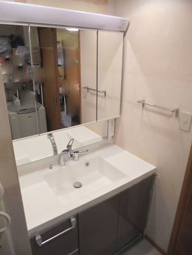 洗面化粧台　ノーリツ　ソフィニア　リフォーム後　佐倉市　千葉　スリーエイトホーム