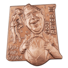 Fasnachtsplakette Lällizunft Sarnen in Kupfer