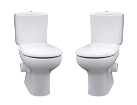 Modern Liwa Ceramic Skew Closed Coupled Suite - Modern Ceramic Skewed Toilet Suite - Right Skew Trap, set out skew trap 185mm, WELS 4 star rating, 4.5/3L, $475.00