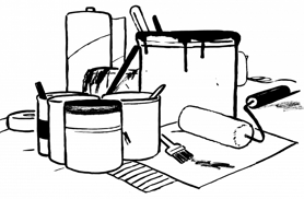Illustration outils de peintre