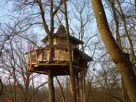cabane en l'air R sur un arbre perché