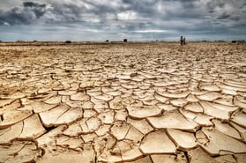 地球おんだんかで雨がふらなくてカラカラになった土地