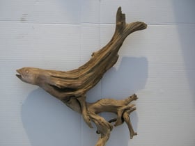 Schwemmholz Skulptur Fisch Schnitzerei Wurzelschnitzerei