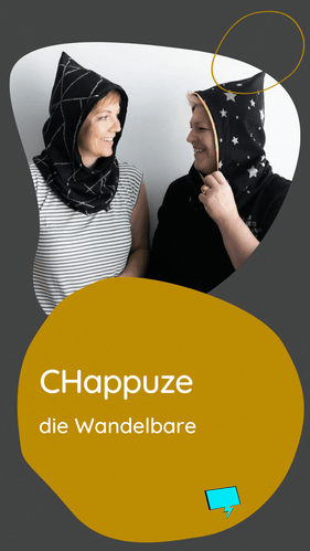 Die Kapuze welche auch ein Schal ist. Modisch für Frauen, die es gerne warm haben im Nacken. Die Wendekappuze passend zum Winteroutfit da sie auf zwei Seiten getragen werden kann.